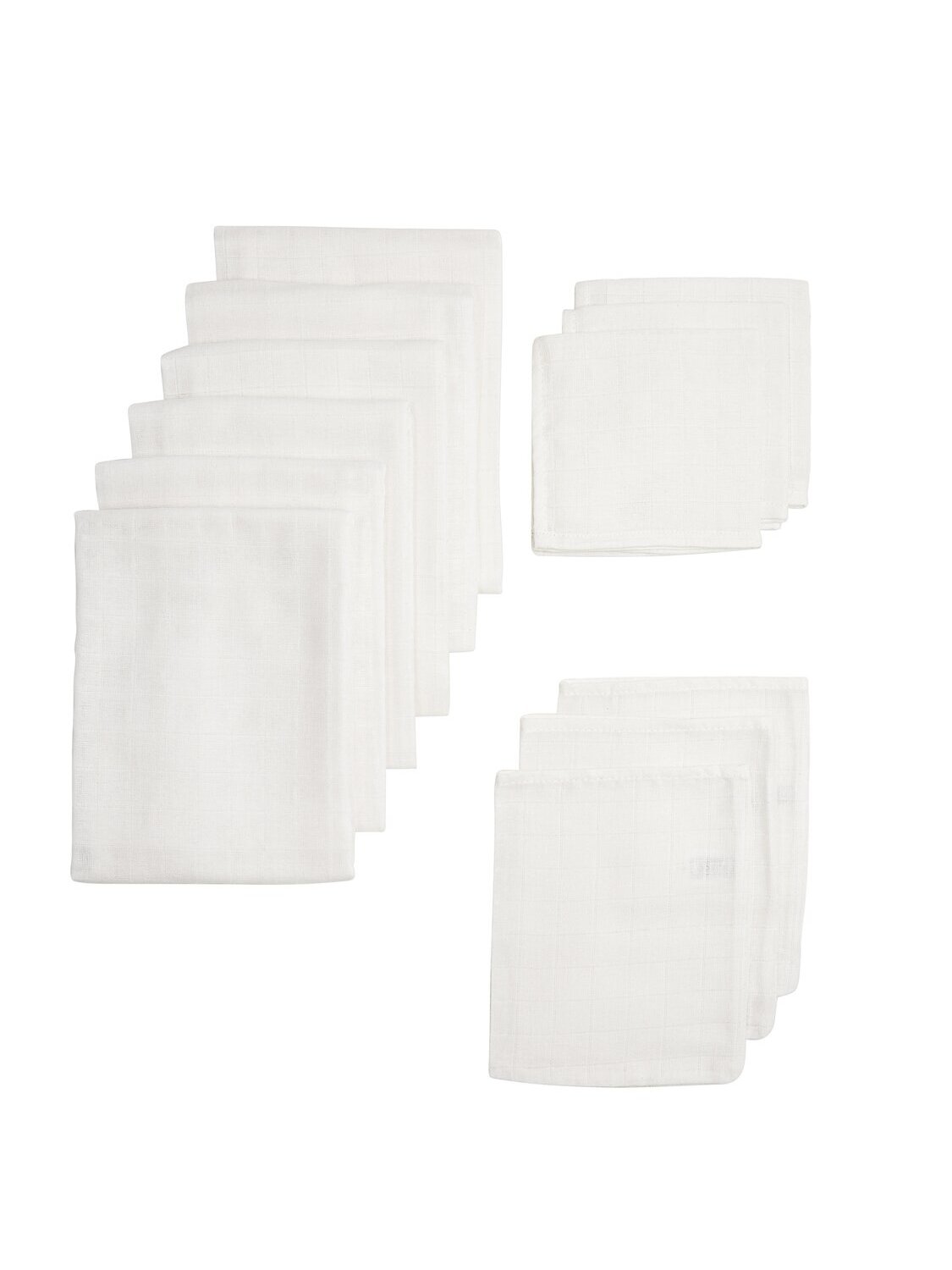 12pcs. Gauze (muslin) diaper set, Meyco Baby (Basic Uni White) 12pcs. Gauze (muslin) diaper set, Meyco Baby (Basic Uni White)