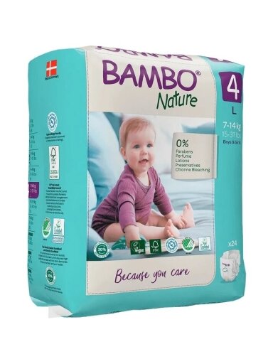 Bambo Nature Diapers size 4, (7-14 kg / 15-31 lbs), 24 pcs