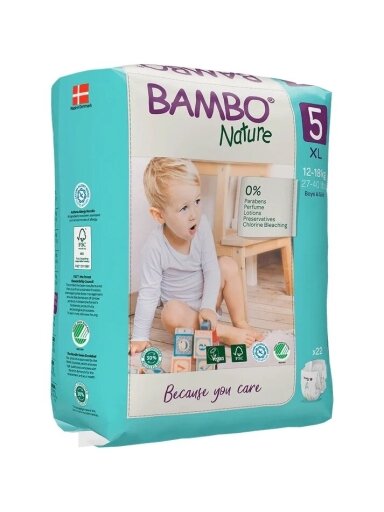 Bambo Nature Diapers size 5, (12-18 kg / 27-40 lbs), 22 pcs