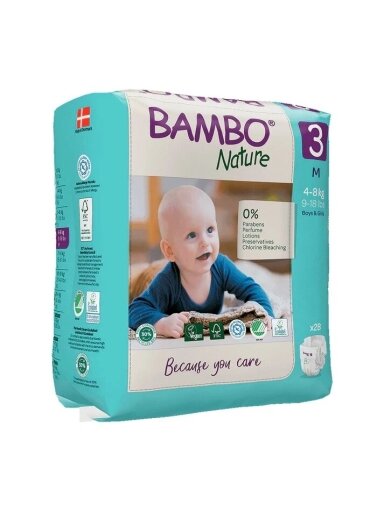 Bambo Nature Diapers size 3, (4-8 kg / 9-18 lbs), 28 pcs