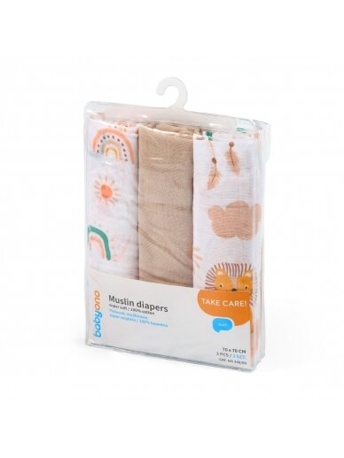 Musliinmähkmed BabyOno, 3 tk 3 tk. 348/08