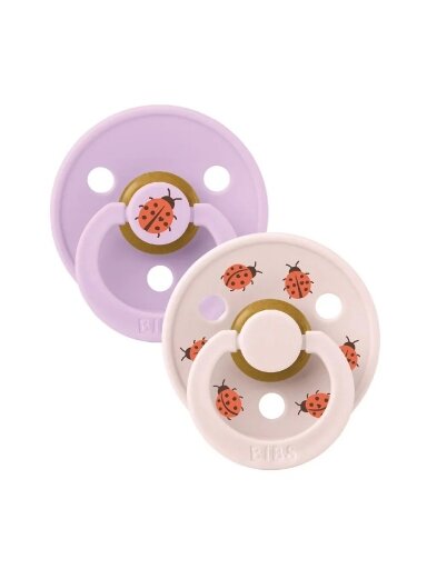 BIBS Colour Round Pacifier - 2 pcs. (Haze/Blossom) 6+months (Kopija)