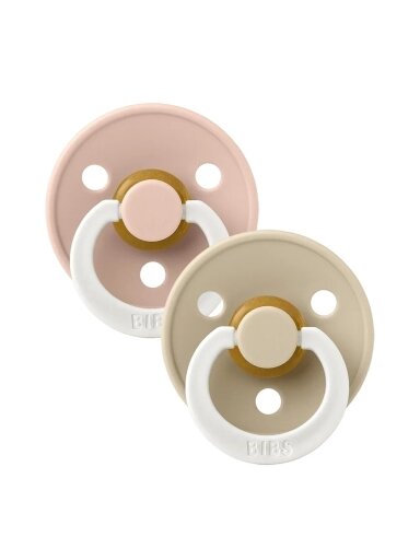 BIBS Colour Symmetrical Pacifier - 2 pcs. (Blush glow/vanilla glow) 6+months