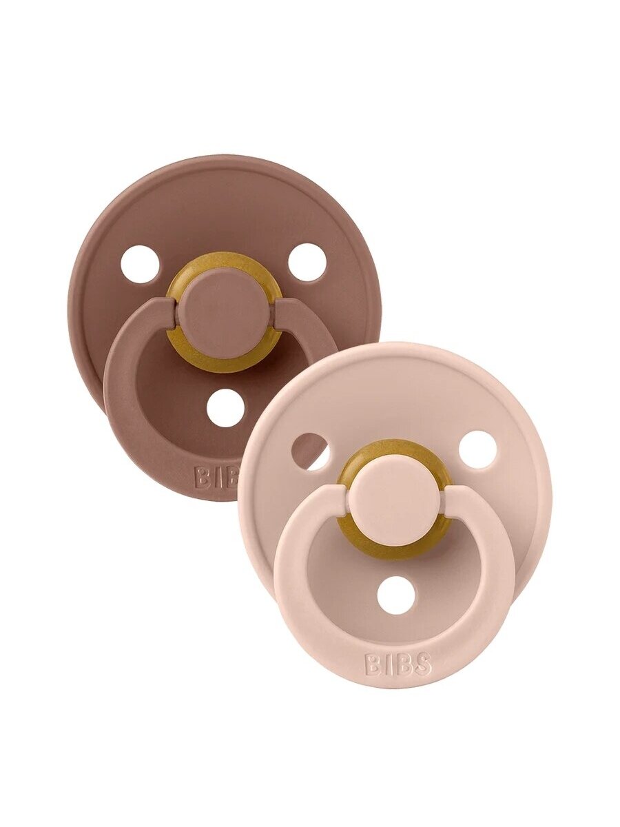 BIBS Colour Round Pacifier - 2 pcs. (Woodchuck/Blush) 6+months BIBS Colour Round Pacifier - 2 pcs. (Woodchuck/Blush) 6+months