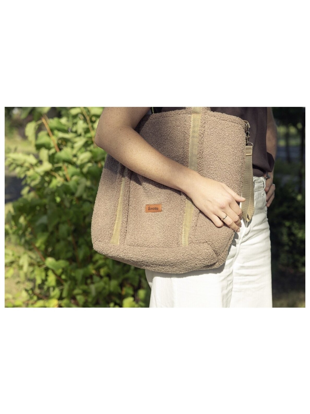 Bouclé Stroller Bag Classic, Dark Beige, Sensillo 3