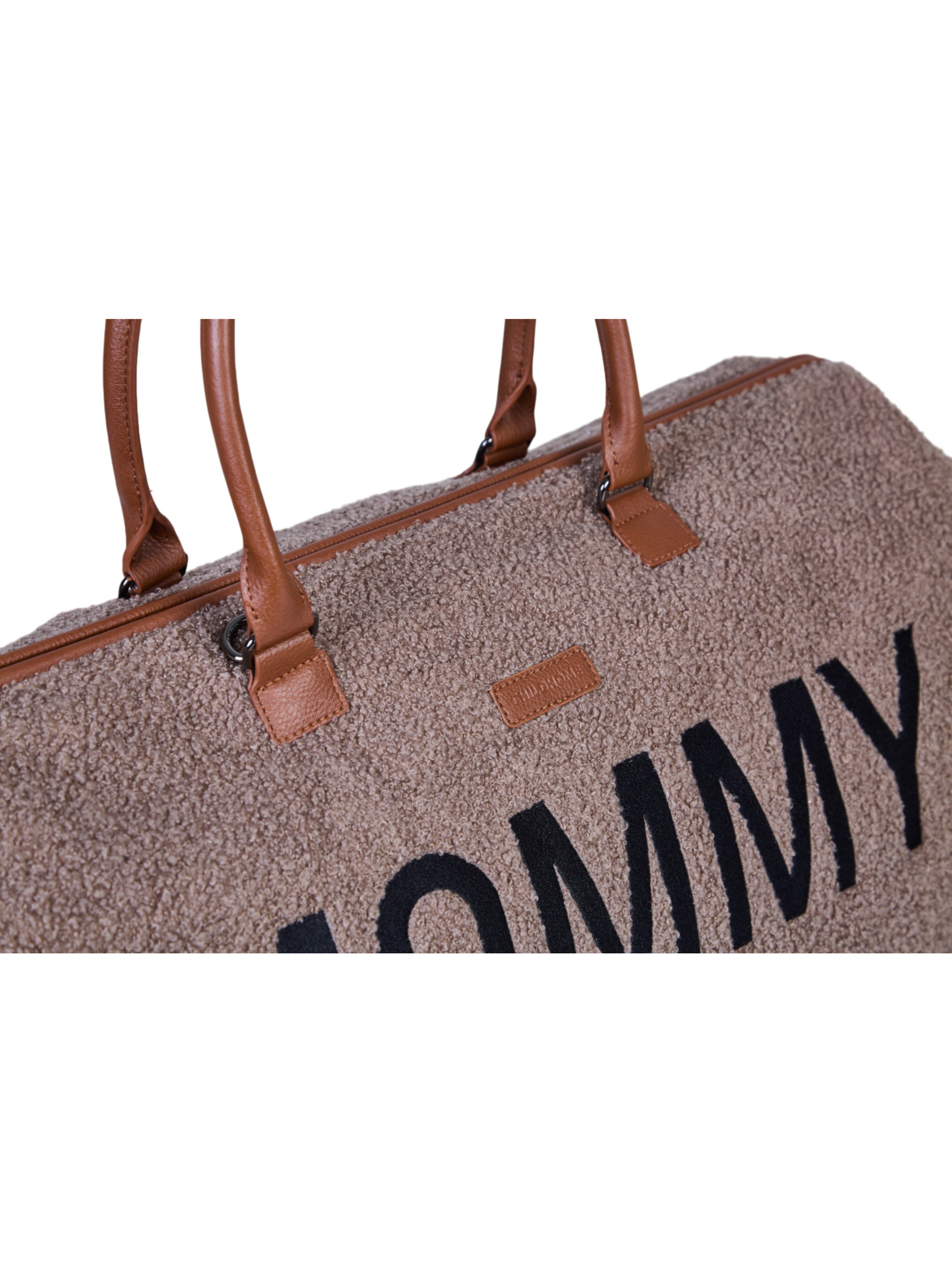 Childhome Mommy Bag Signature mähkmekott, helepruun, teddy-kangast 5