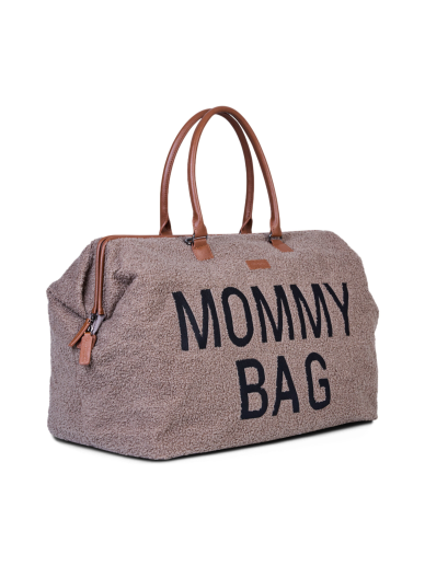 Childhome Mommy Bag Signature mähkmekott, helepruun, teddy-kangast 2 Childhome Mommy Bag Signature mähkmekott, helepruun, teddy-kangast 2