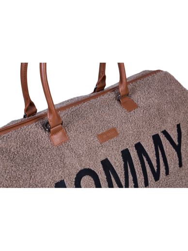 Childhome Mommy Bag Signature mähkmekott, helepruun, teddy-kangast 5 Childhome Mommy Bag Signature mähkmekott, helepruun, teddy-kangast 5