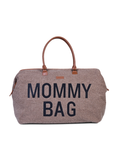 Childhome Mommy Bag Signature mähkmekott, helepruun, teddy-kangast Childhome Mommy Bag Signature mähkmekott, helepruun, teddy-kangast