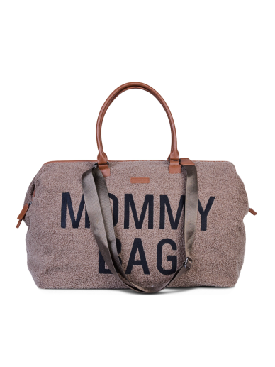 Childhome Mommy Bag Signature mähkmekott, helepruun, teddy-kangast 6