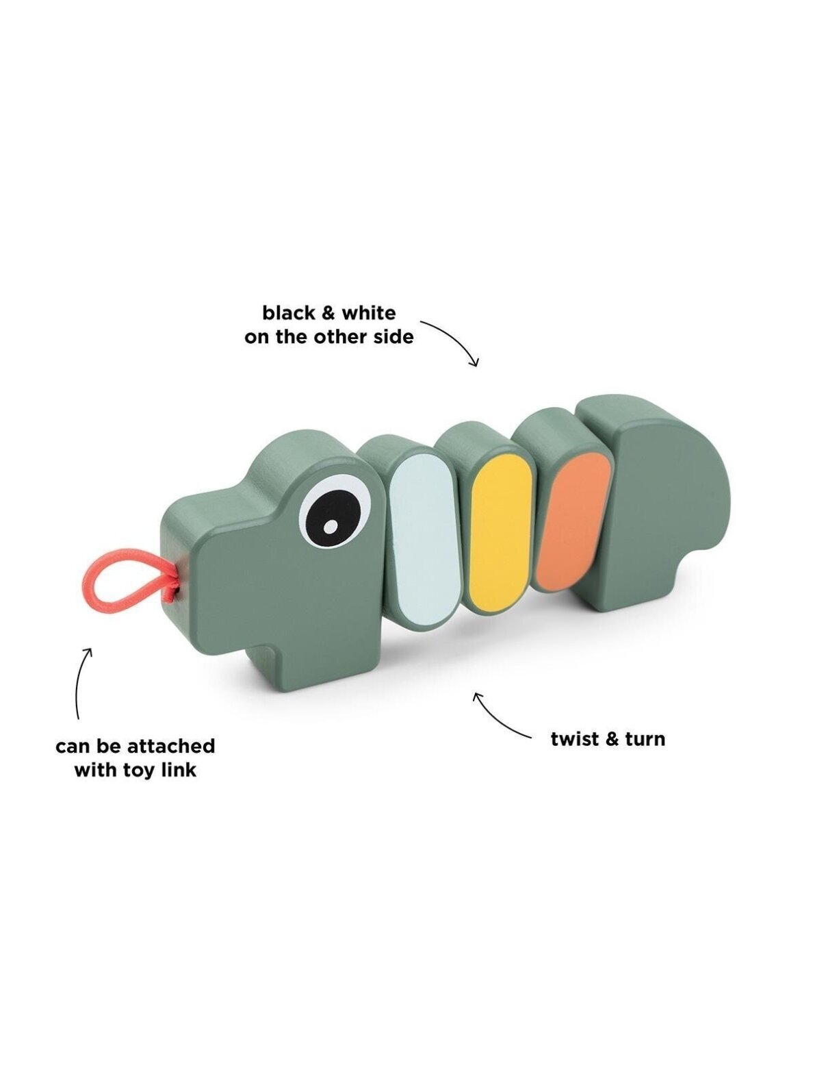 Done by Deer wooden toy Twist & Turn Croco Green 1 Done by Deer wooden toy Twist & Turn Croco Green 1