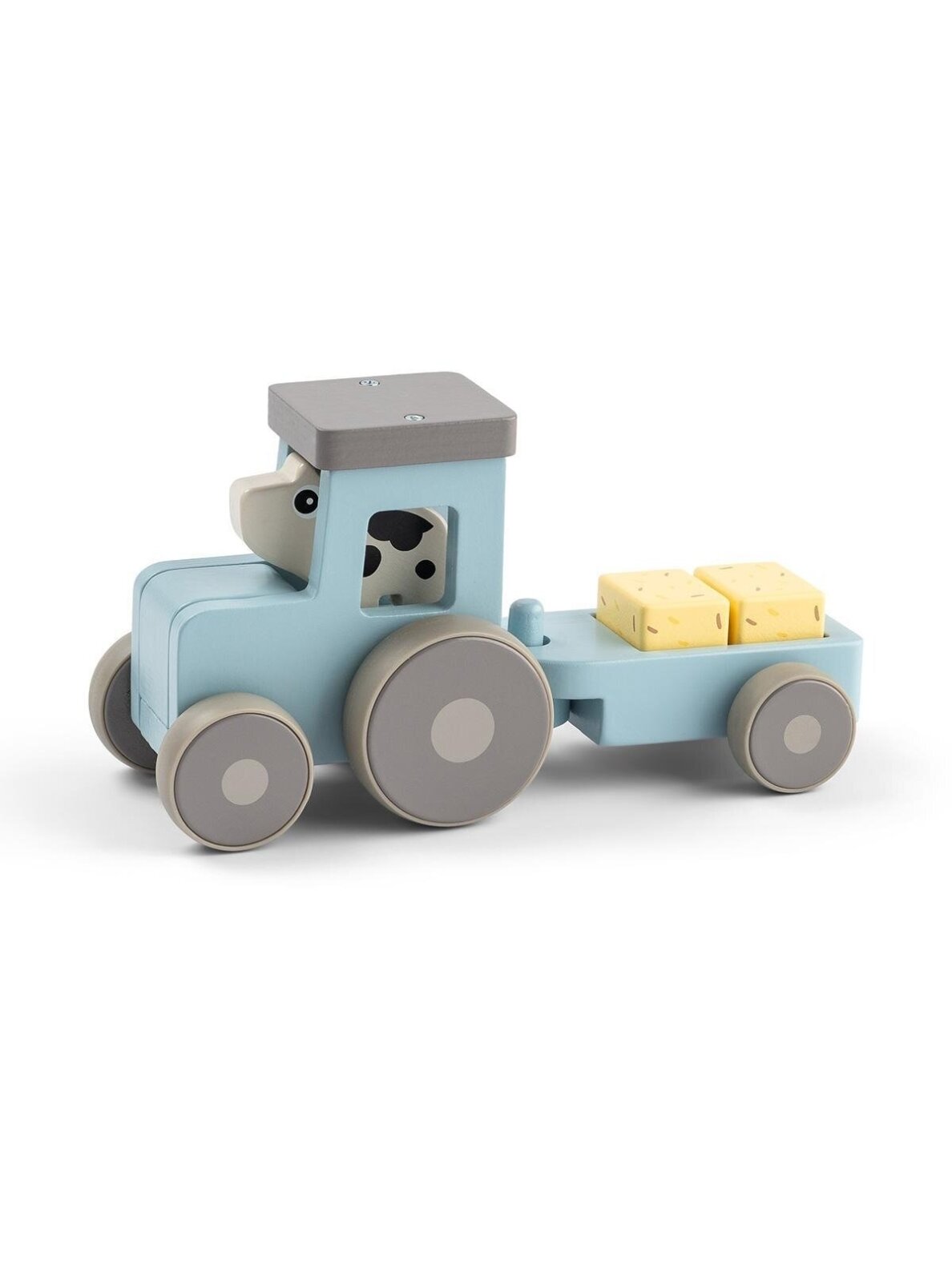 Done by Deer wooden toy Tiny farm tractor Dotti Blue