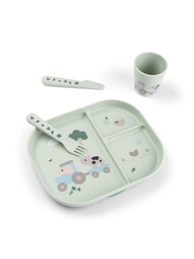 Done by Deer Foodie tableware set Tiny farm Green