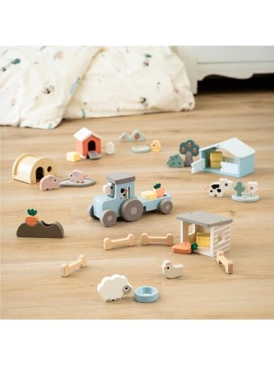 Done by Deer wooden toy Tiny farm tractor Dotti Blue 2 Done by Deer wooden toy Tiny farm tractor Dotti Blue 2