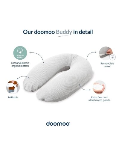 Doomoo organic cotton nursing pillow (granules) 180 cm Corduroy Green 2