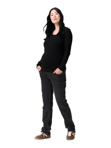 Maternity jeans straight fit grey dark wash, Noppies