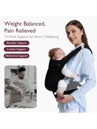 Momcozy ergonoomiline beebi kandmiseade, must 2 Momcozy ergonoomiline beebi kandmiseade, must 2