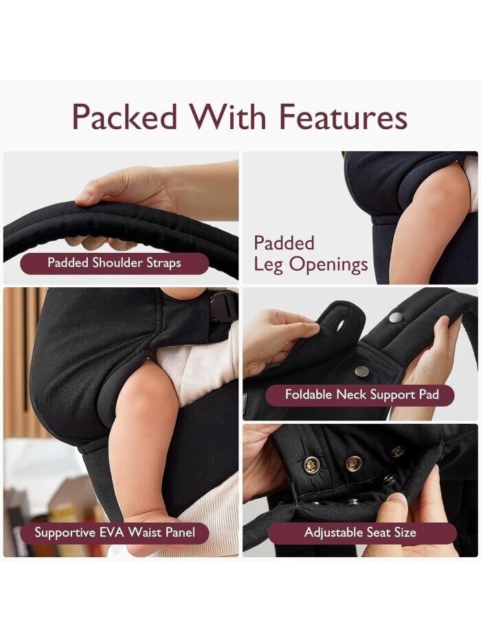 Momcozy ergonoomiline beebi kandmiseade, must 7