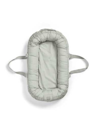 Elodie organic cotton baby nest 0+ with handles (mineral green)