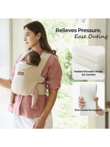 MOMCOZY WEESNUG ergonoomiline beebikandekott, khaki 2 MOMCOZY WEESNUG ergonoomiline beebikandekott, khaki 2