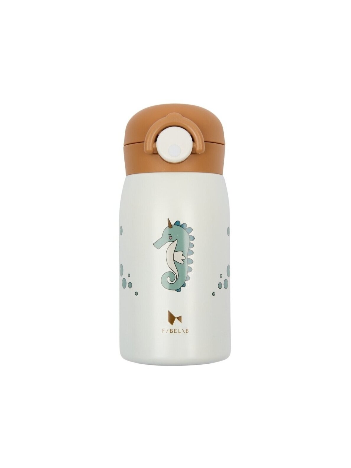 Roostevabast terasest joogipudel merihobuse mustriga, 320 ml