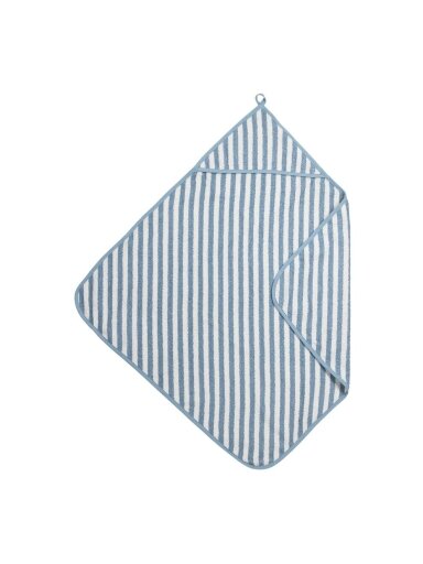Bathcape basic terry 75x75, by Meyco Baby Stripe jeans blue