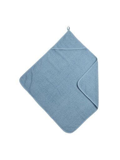 Bathcape basic terry 75x75, by Meyco Baby Jeans blue