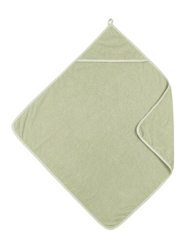 Bathcape basic terry 75x75, by Meyco Baby popcorn soft olive
