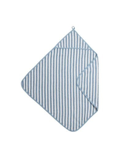 Bathcape basic terry 75x75, by Meyco Baby Stripe jeans blue