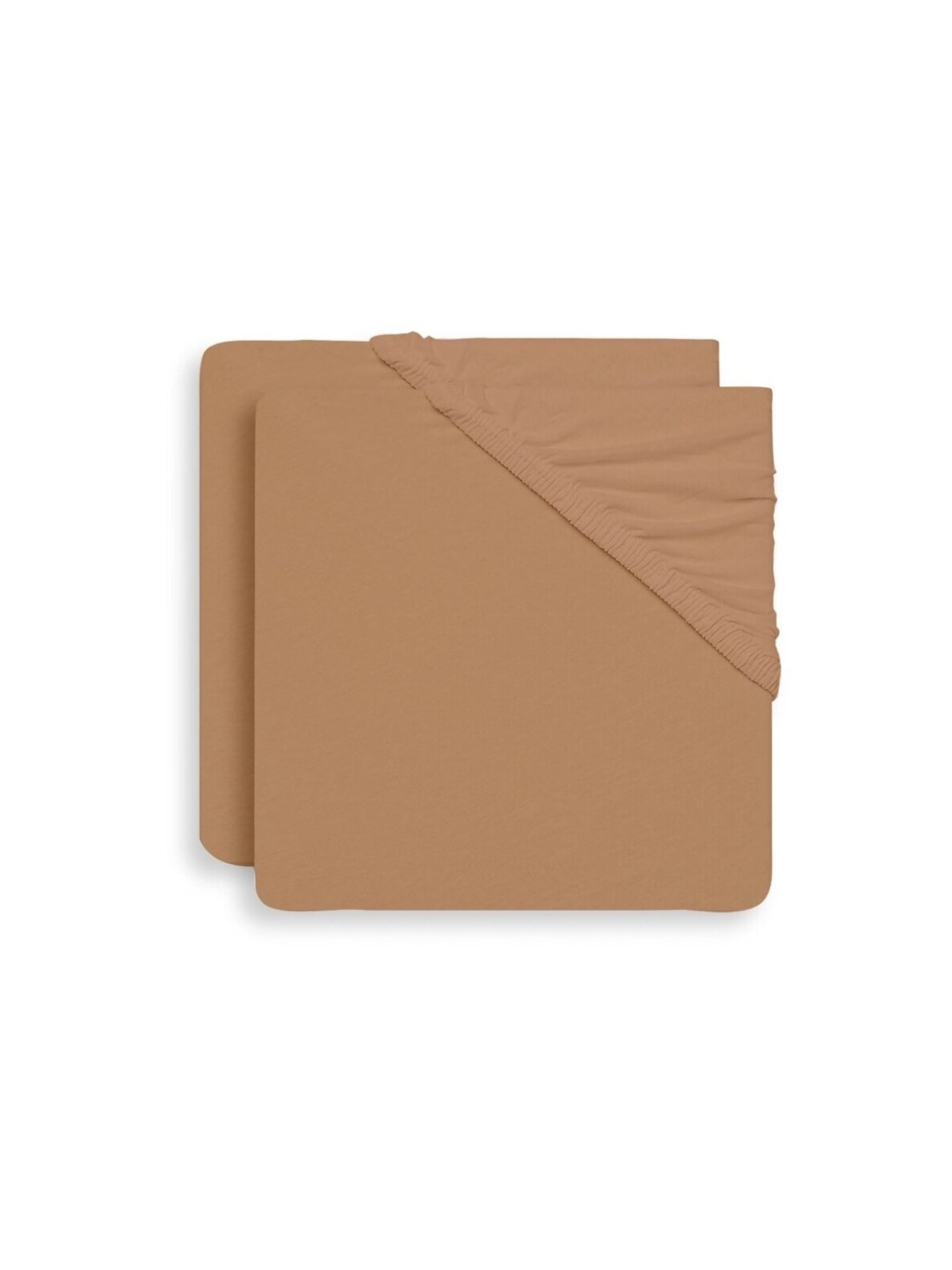 Jollein Fitted Sheet Jersey, 40/50x80/90 cm, Biscuit, 2-pack