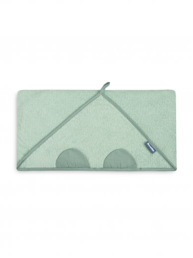 Terry cotton towel with a hood, 100x100, green 2
