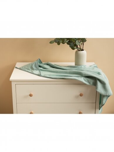 Terry cotton towel with a hood, 100x100, green 3