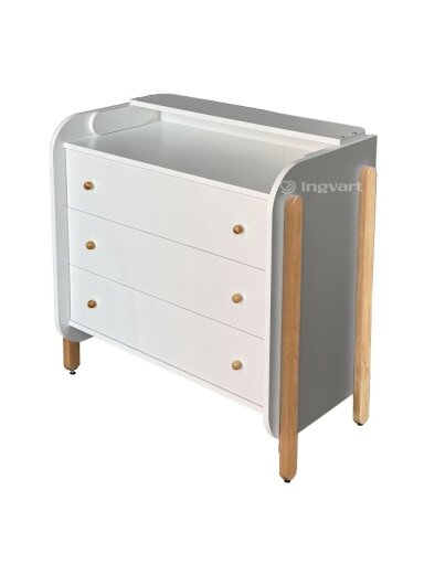 NIKA Dresser with Changing Table, White/Natural NIKA Dresser with Changing Table, White/Natural