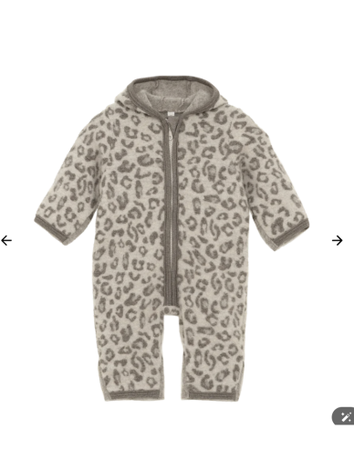 Huttelihut Pram Suit with Ears (Leopard Print, Camel Melange)