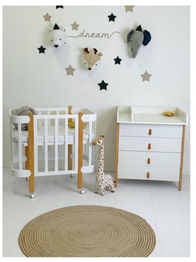 SCANDI Dresser with Changing Table, White/Natural 1