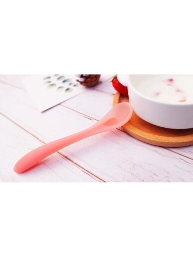 Mombella silicone spoons 2pcs, 3 months+ (Pink) 2 Mombella silicone spoons 2pcs, 3 months+ (Pink) 2