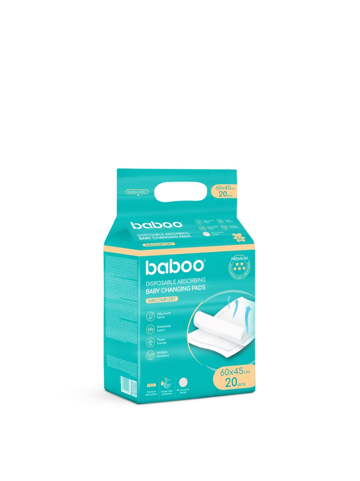 Baby changing mats, 20 pcs., 60x45 Baboo® Baby changing mats, 20 pcs., 60x45 Baboo®