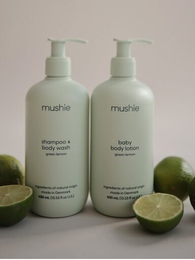 Mushie beebi šampoon ja pesugeel, Green Lemon, 400 ml