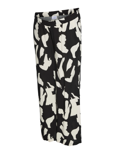 Maternity casual pants MLMICHELA, Mama;licious (Black, birch aop)