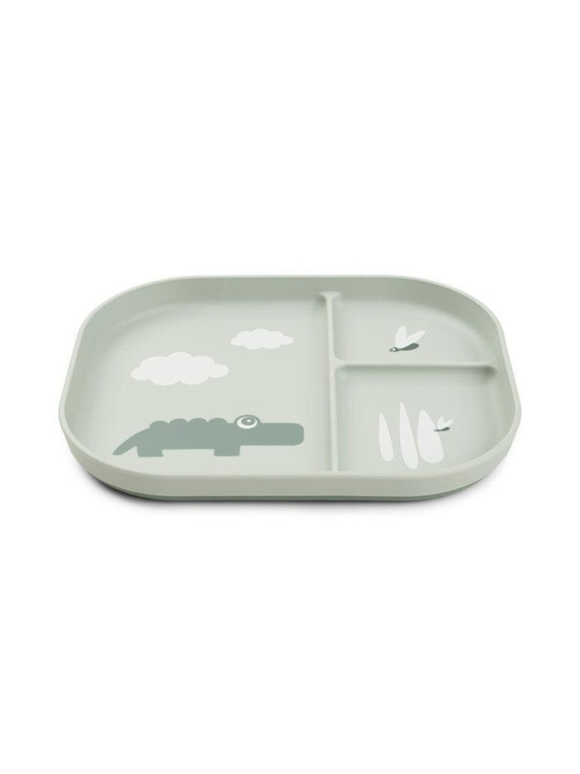Foodie compartment plate, Done by Deer (Croco Green) 1 Foodie compartment plate, Done by Deer (Croco Green) 1