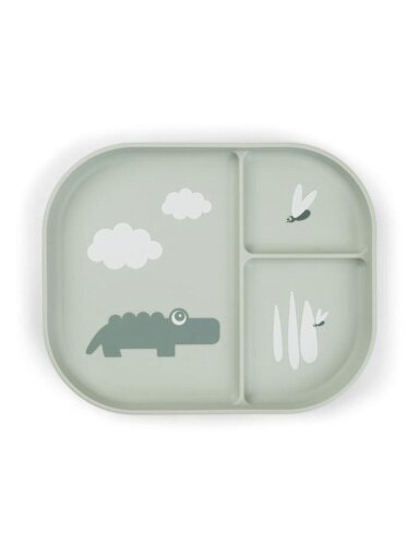 Foodie compartment plate, Done by Deer (Croco Green) Foodie compartment plate, Done by Deer (Croco Green)