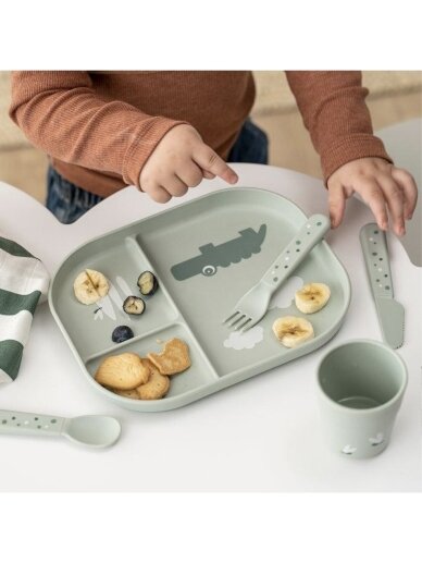 Foodie compartment plate, Done by Deer (Croco Green) 2