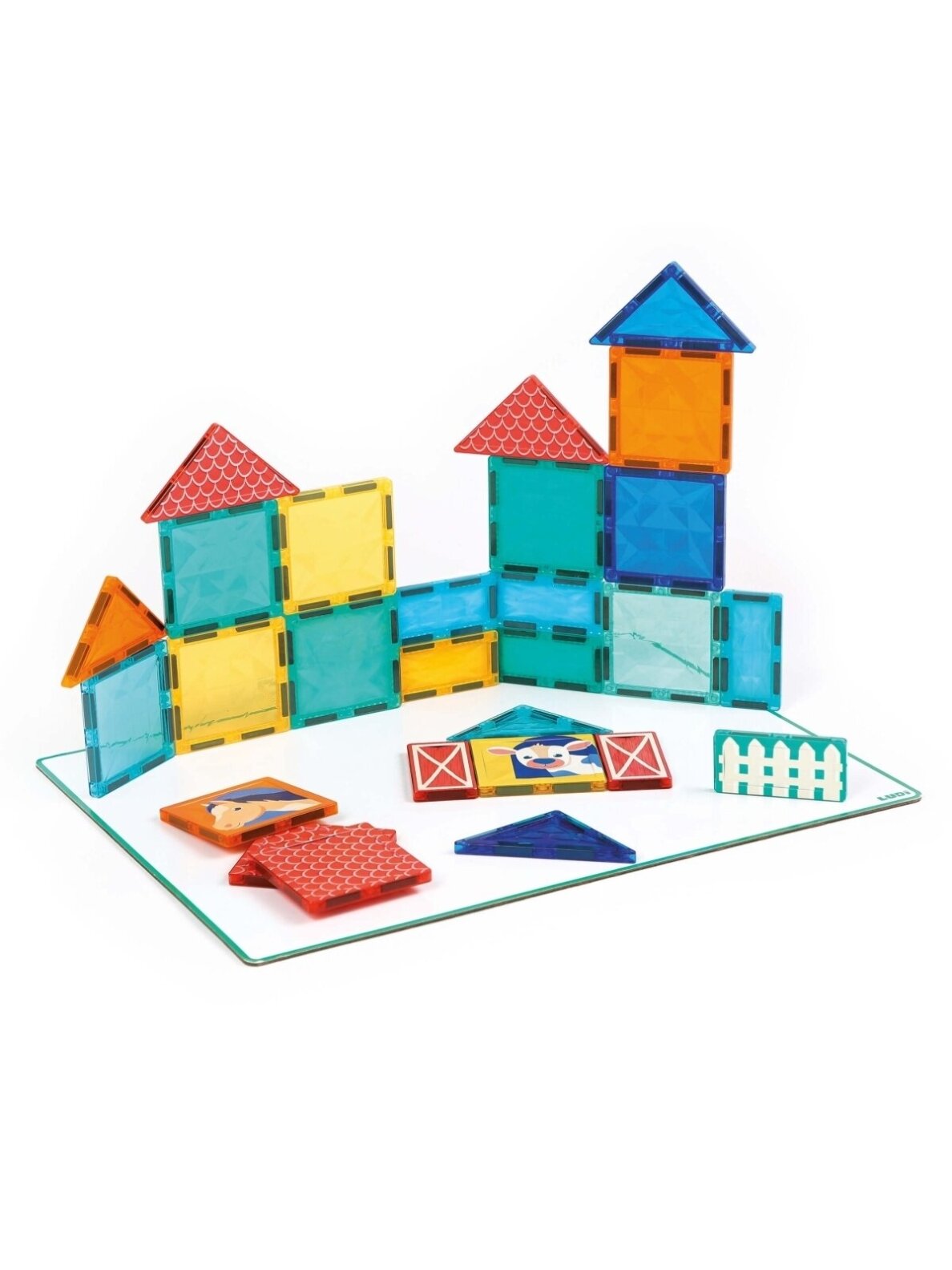 Magnetic construction set with board, 27 pieces, LUDI 1 Magnetic construction set with board, 27 pieces, LUDI 1