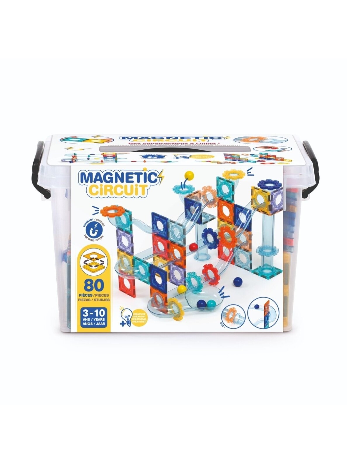Magnetic marble run, 80 pieces, LUDI 2
