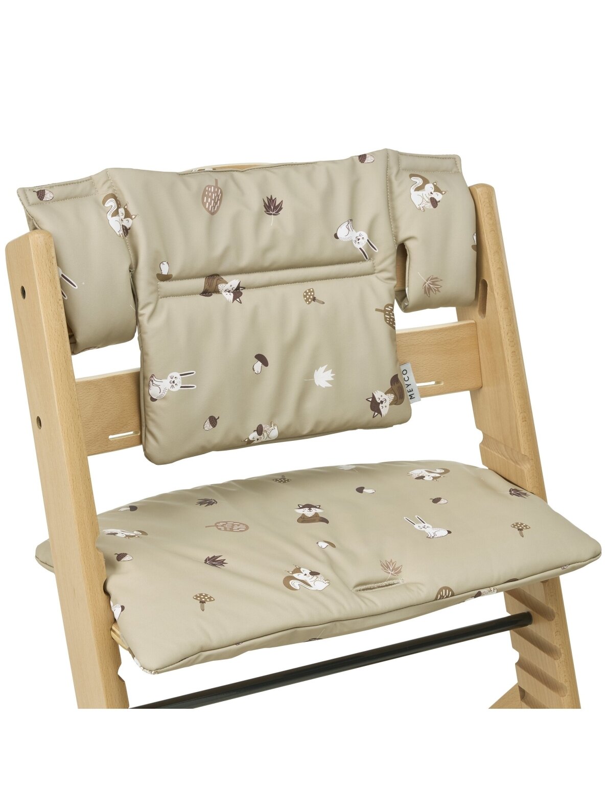 Highchair cushion for growth chair, Meyco Baby (Forest animal sand) 4