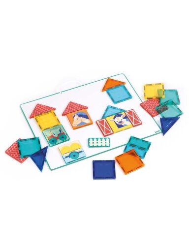 Magnetic construction set with board, 27 pieces, LUDI Magnetic construction set with board, 27 pieces, LUDI