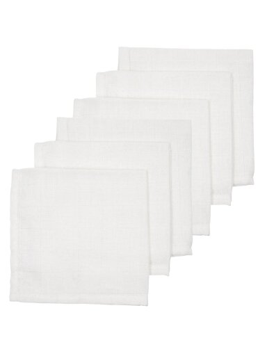Muslin diapers set, 6 pcs. 30x30, Meyco Baby (White)