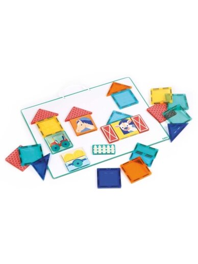 Magnetic construction set with board, 27 pieces, LUDI Magnetic construction set with board, 27 pieces, LUDI