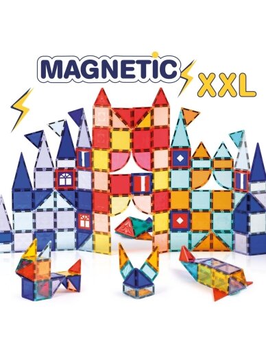 Magnetic construction set XXL, 100 pieces, LUDI 1 Magnetic construction set XXL, 100 pieces, LUDI 1