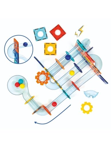 Magnetic marble run, 80 pieces, LUDI 1
